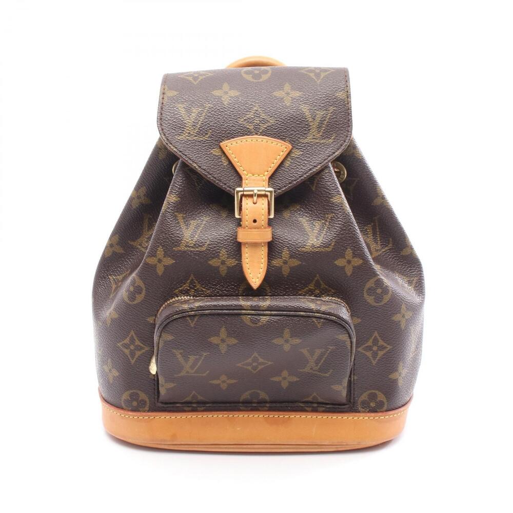 Louis Vuitton Montsouris Backpack Rucksack Canvas Leather Monogram Brown